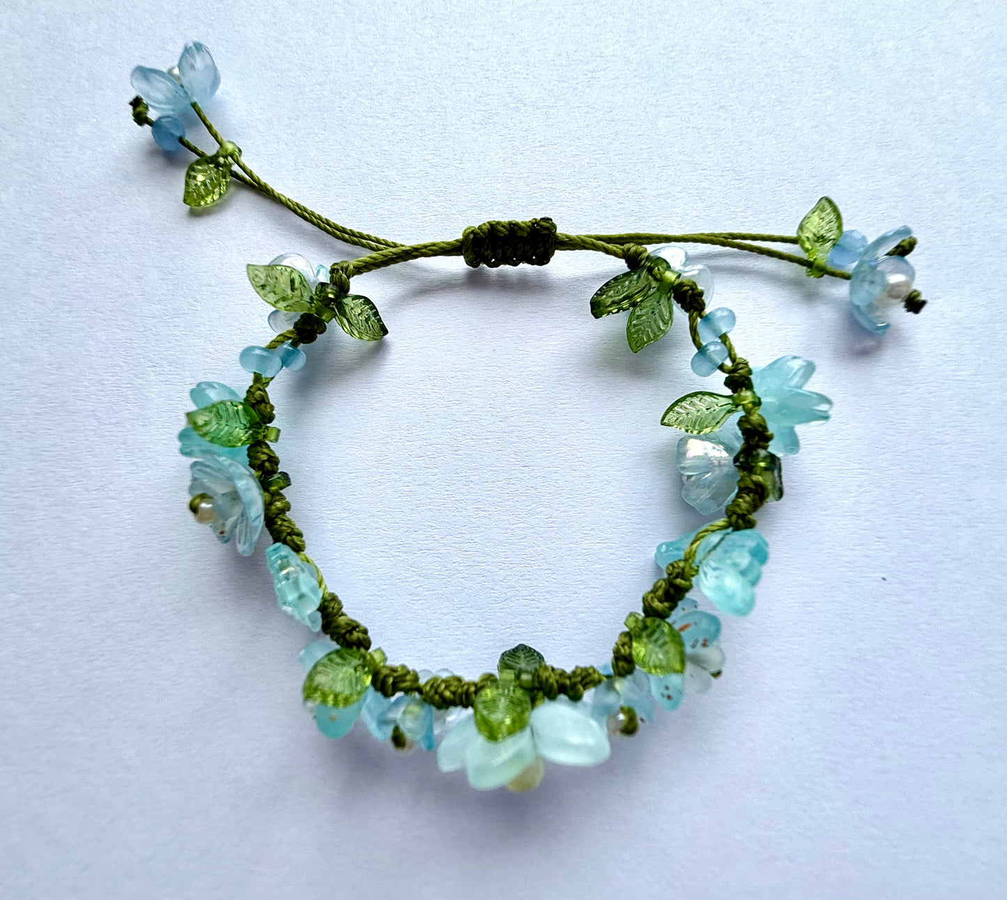 Handmade Blue Floral Bracelet