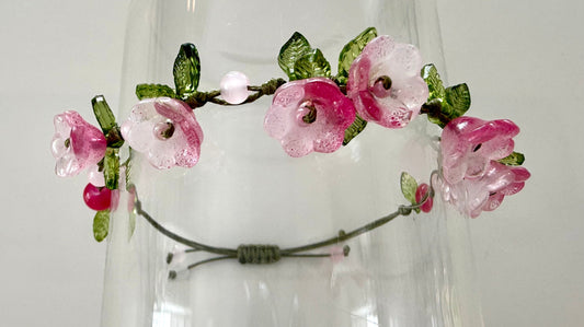 Handmade Blush Pink Tulip Flower Bracelet