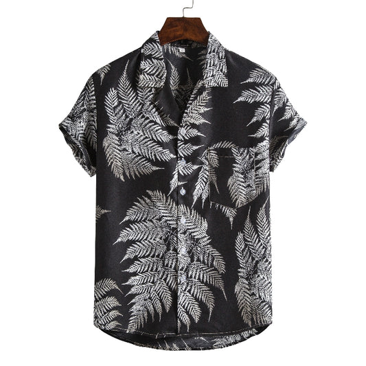 Herren Kurzarm-Strandhemden Herren Neu bedrucktes T-Shirt