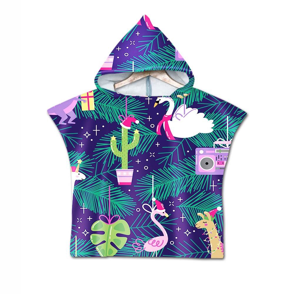 Printed hooded bath towel
