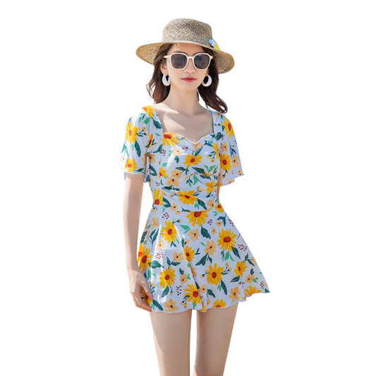 Damen schlankmachender Badeanzug im Kleid-Stil