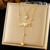CE RHOS Certificate Stainless Steel 18K Gold-Plated Heart Pendant Necklace Tiger's Eye Brown Gemstone For Mom Mother Days Gifts
