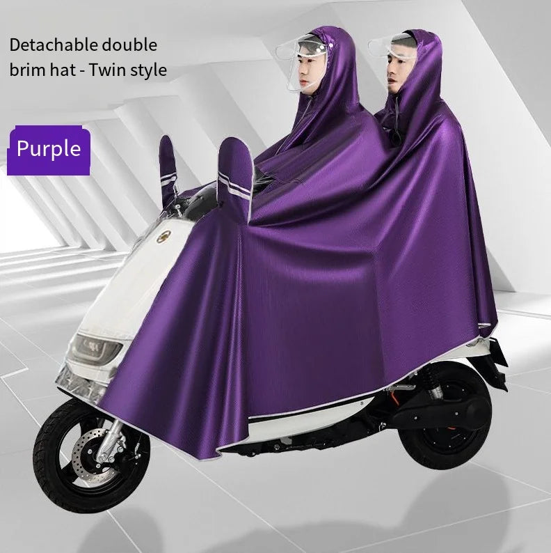 Waterproof Poncho Raincoat — Single & Double Person for Motorcycle, E-Bike & Hiking