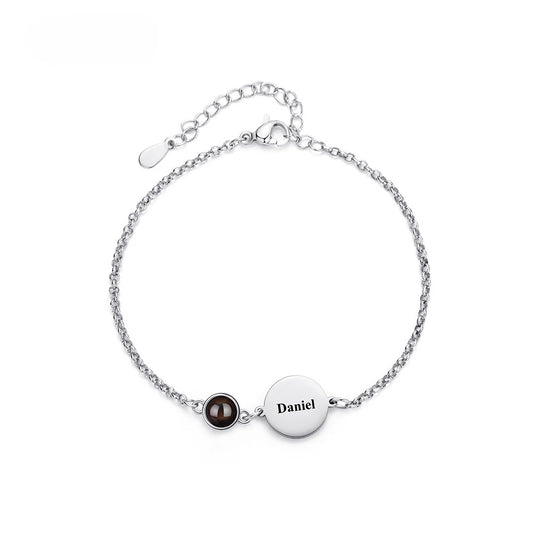 Personalized Photo Projection Zircon Charm Bracelet