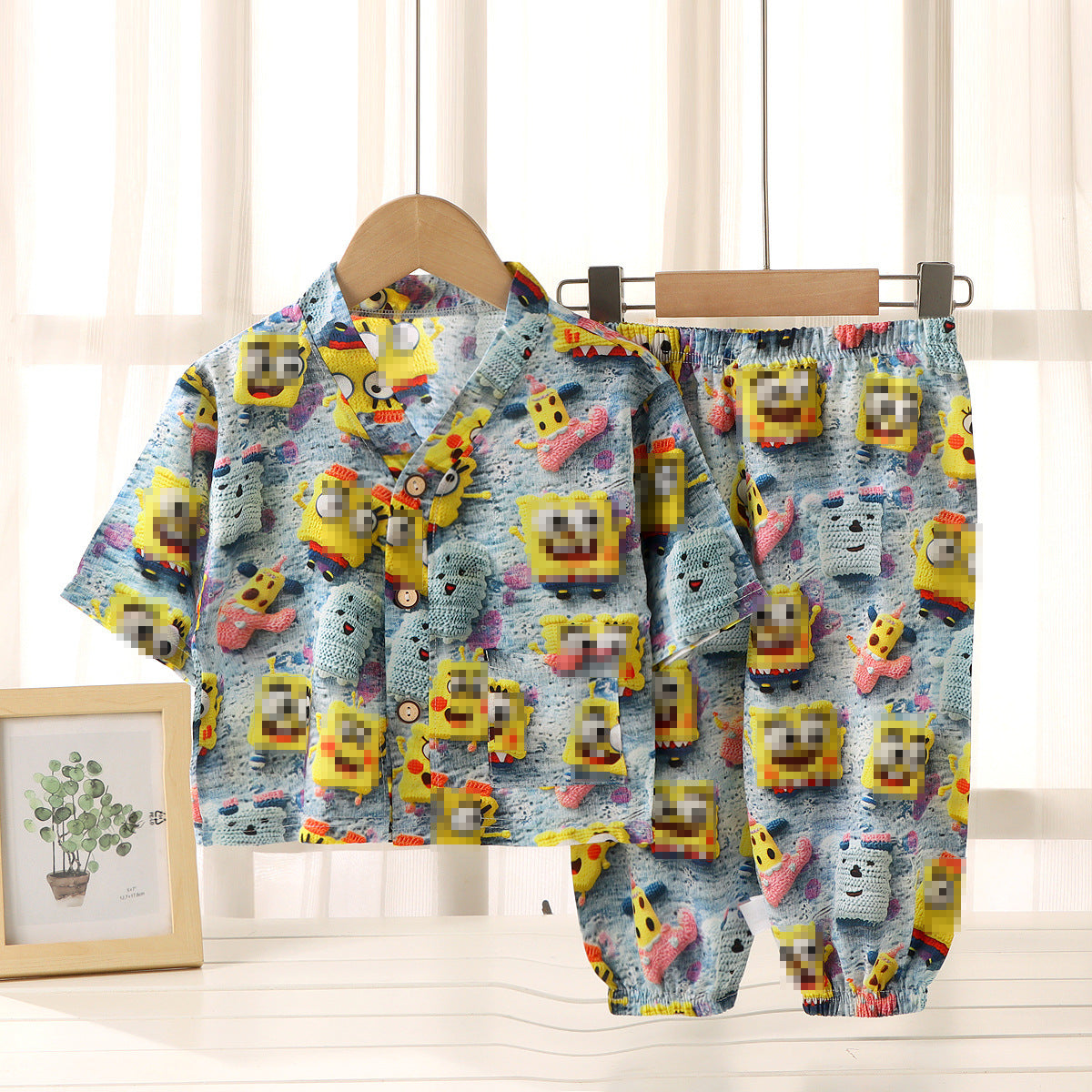 Children's Cotton Silk Summer Pajamas Set — Boys & Girls Two-Piece Home Clothes