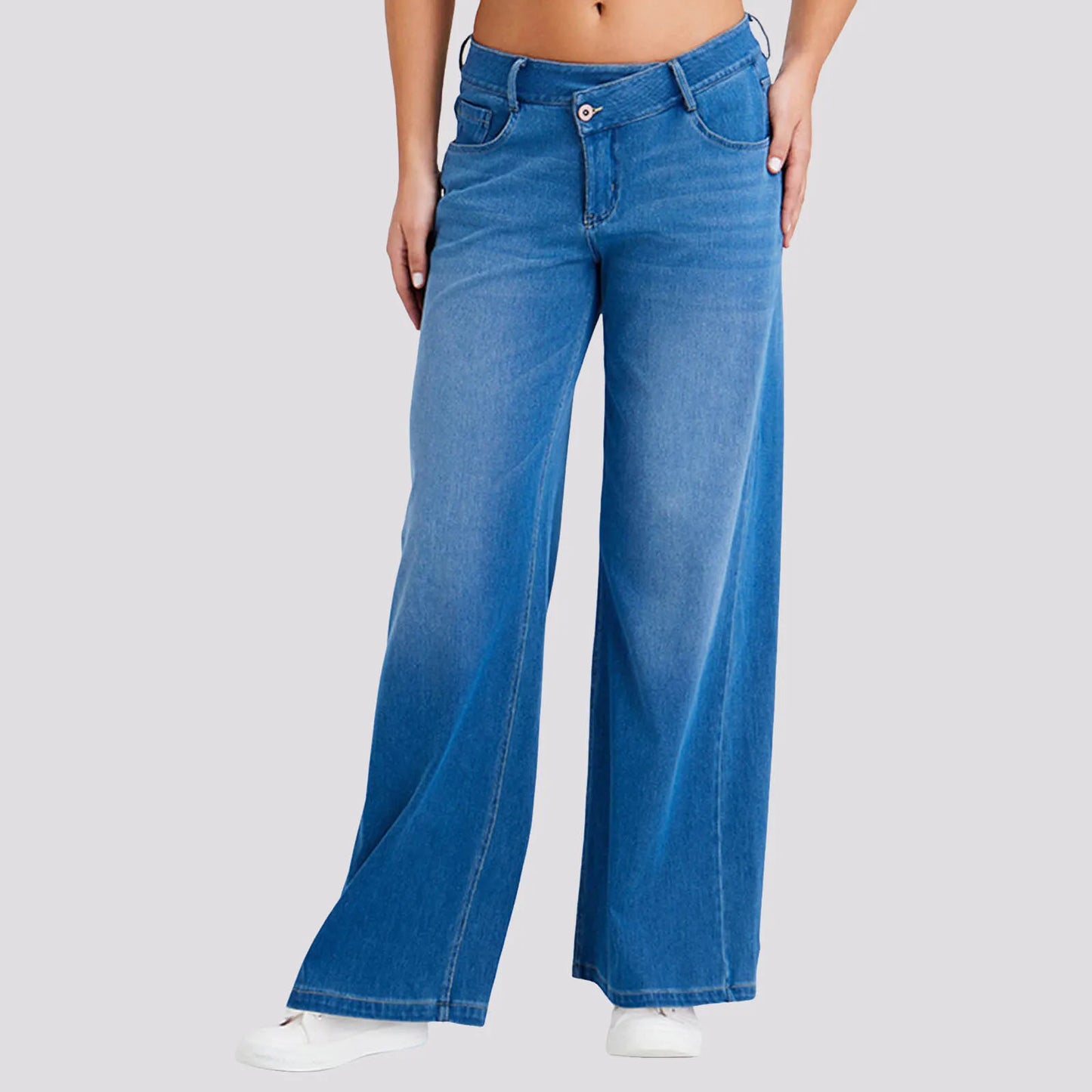 Women's Oversize Baggy Jeans — High Waist Stretch Denim Loose Straight Pants