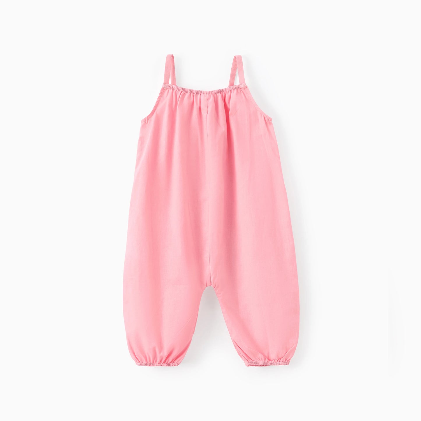 Baby Girl Cotton Sleeveless Harem Overalls — Soft & Breathable