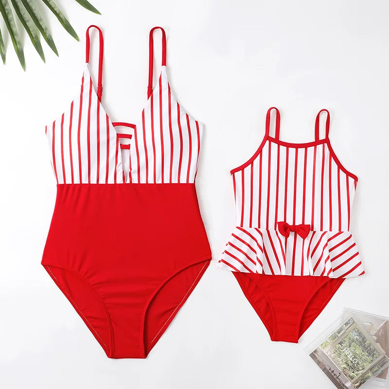 Family Matching Swimsuit — Mom & Daughter Tie-Dye Bikini Set