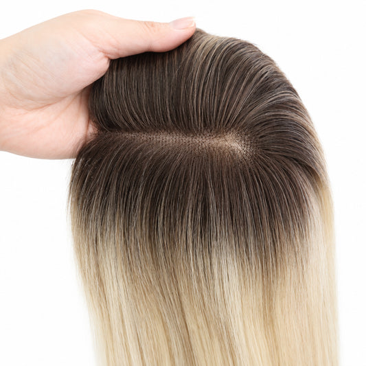 Straight Clip-In Hair Topper with Lace Base – 12 Inch