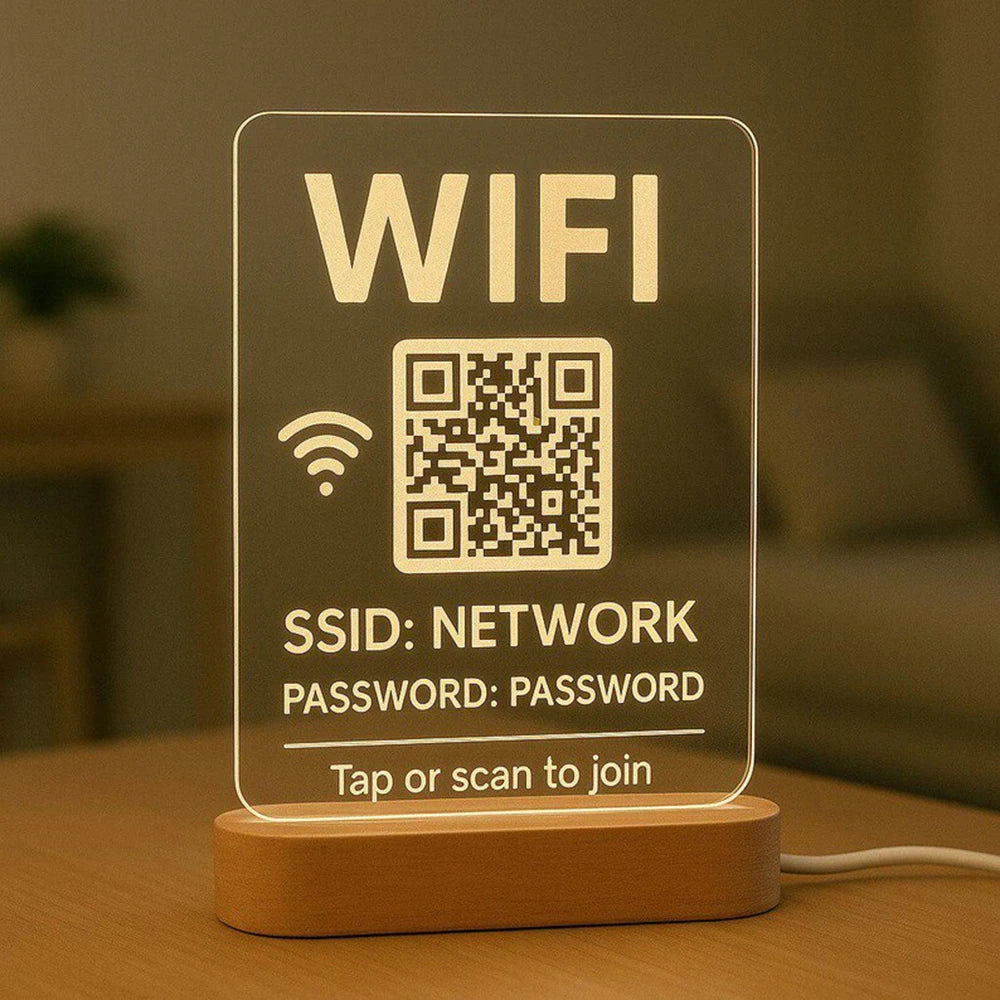 Custom LED Acrylic QR Code Payment Sign | Scan to Pay Display for Business