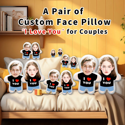 Personalized 'I Love You' Portrait Couples Cushion – Personalized Gift