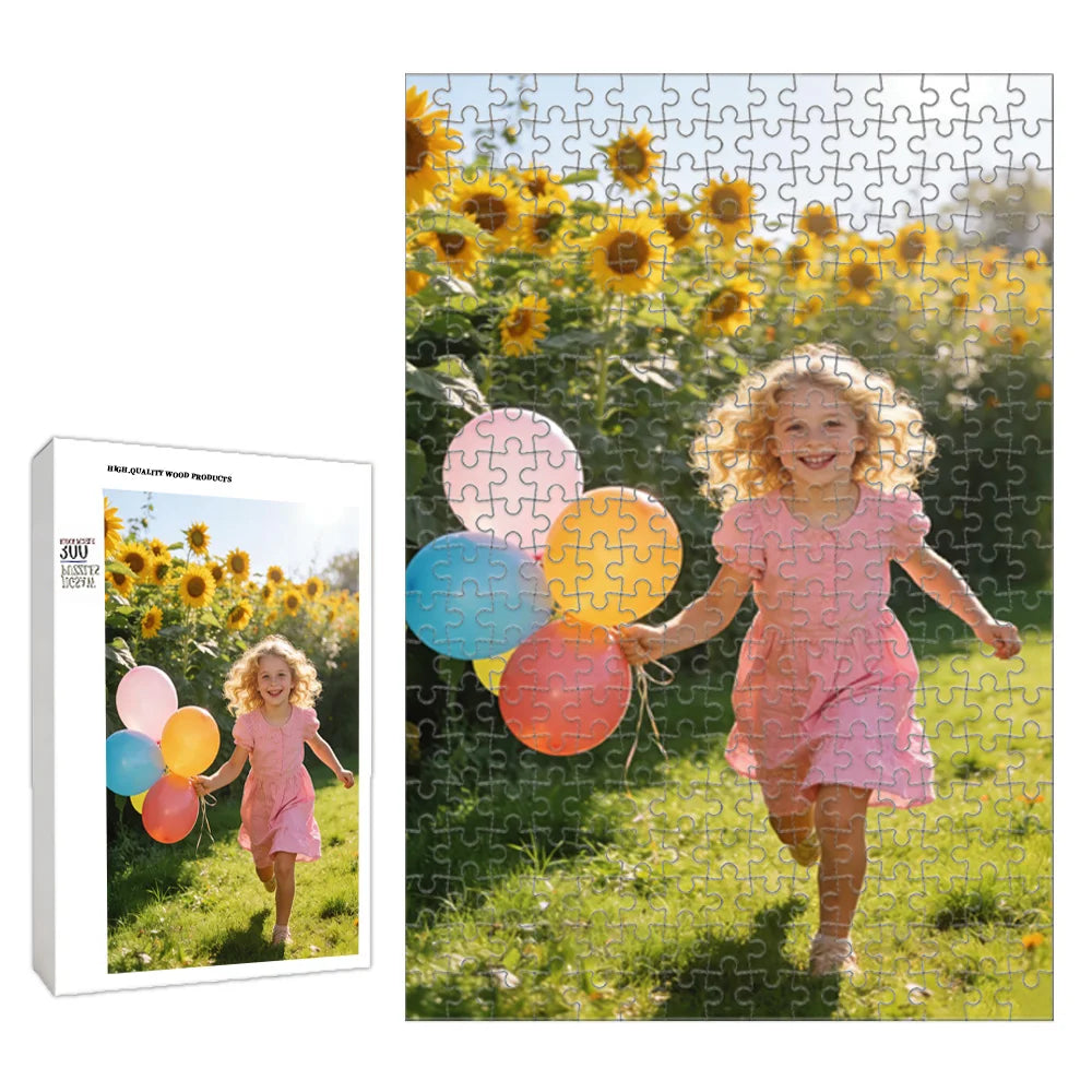 Personalized Wooden Jigsaw Puzzle — Custom Photo Puzzle for Adults, Kids, Couples & Families