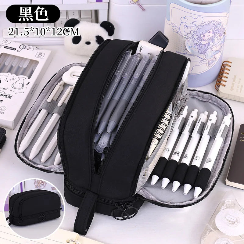Large Capacity Pencil Case – Back to School Stationery Storage Bag