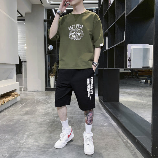 Summer Sportswear Men's T-shirt Suit