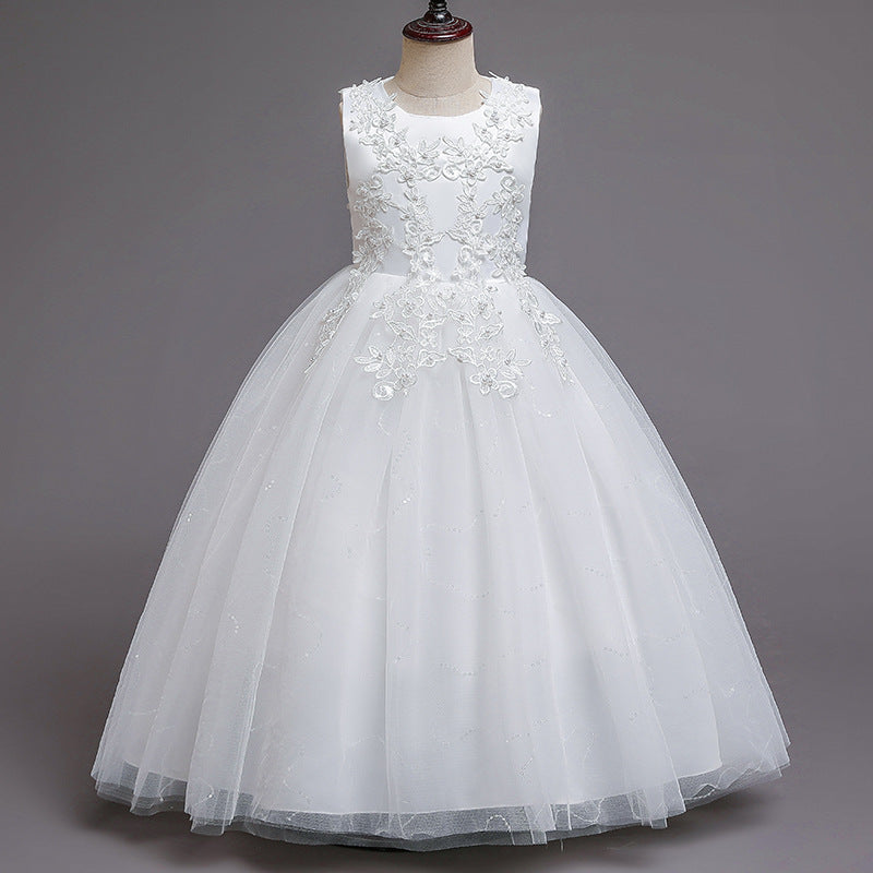 Children's Fashion Long Wedding Dress
