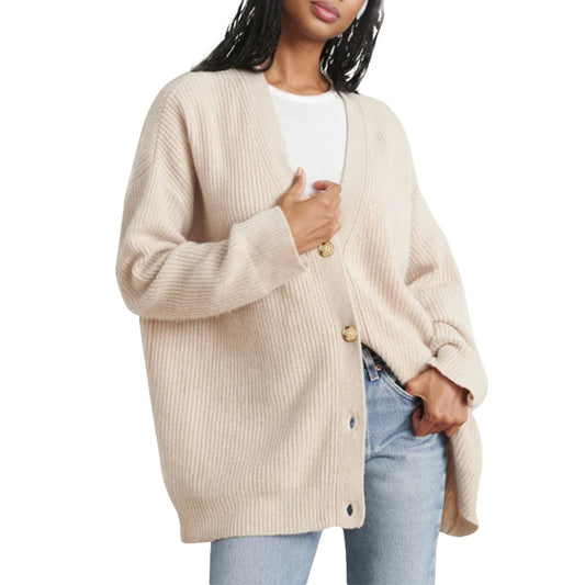 Beliebte einfarbige Strickjacke für Damen