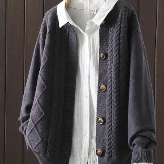 Cardigan Cable-Knit Sweater Coat For Women