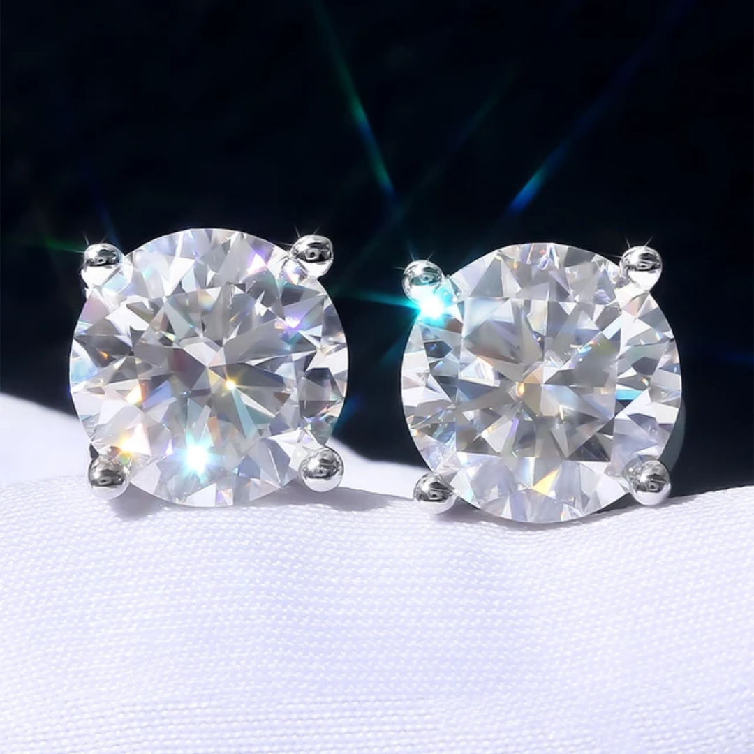 Moissanite Stud Earrings 925 Sterling Silver with GRA Certificate