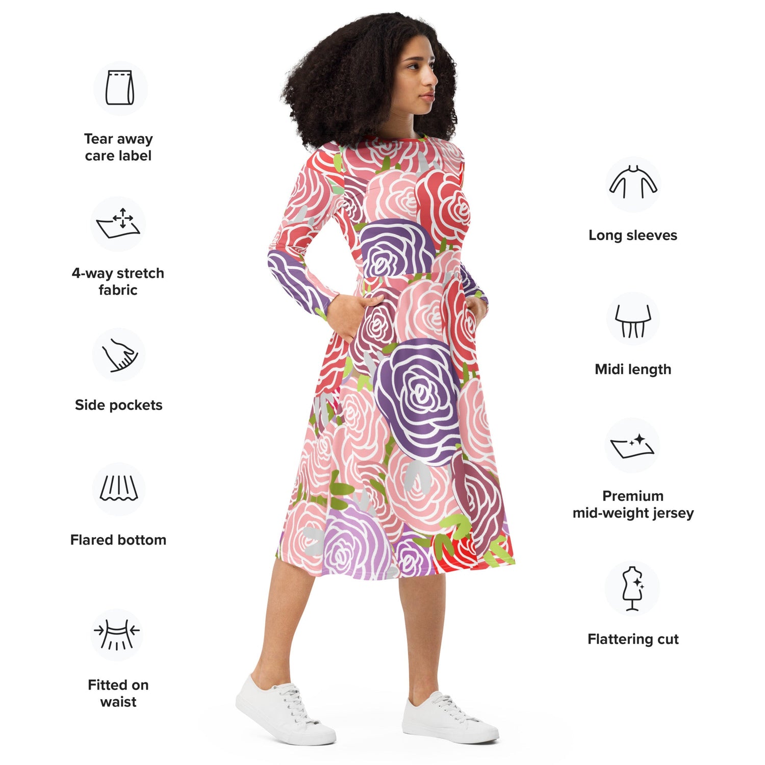 Long Sleeve Midi Dress - Naïvia