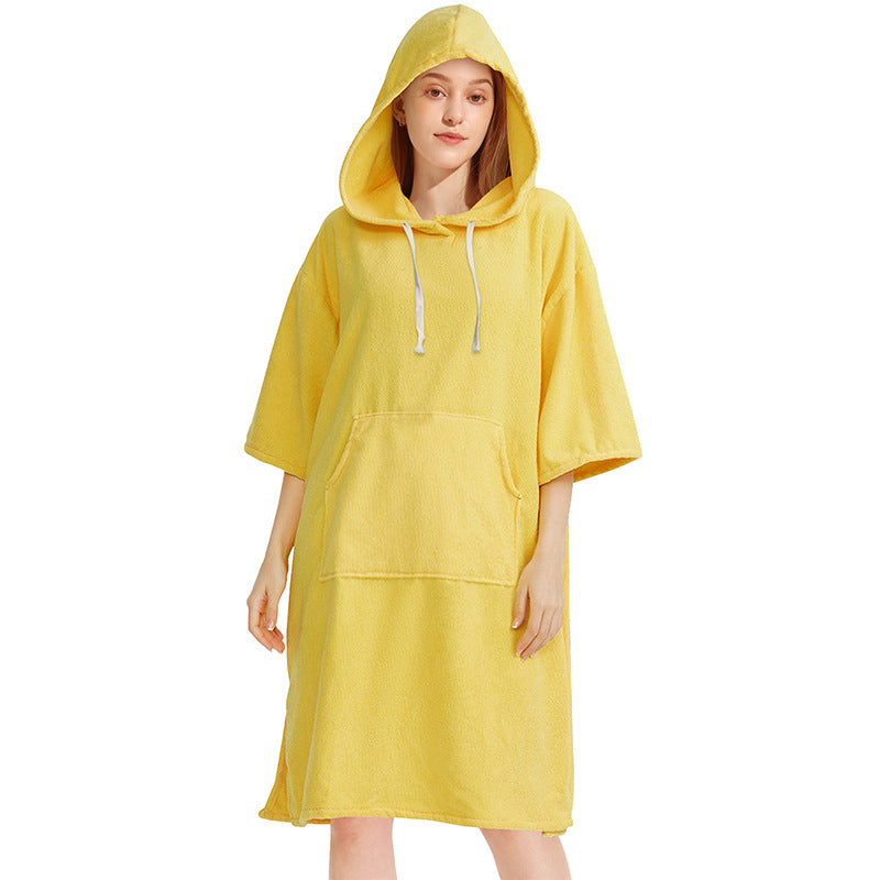 Thickened Microfiber Hooded Hooded Bath Towel Quick-drying Cloak