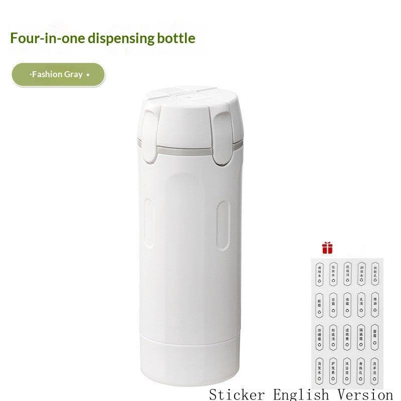 4-in-1 Travel Dispenser Set — Leak-Proof Refillable Bottles for Toiletries