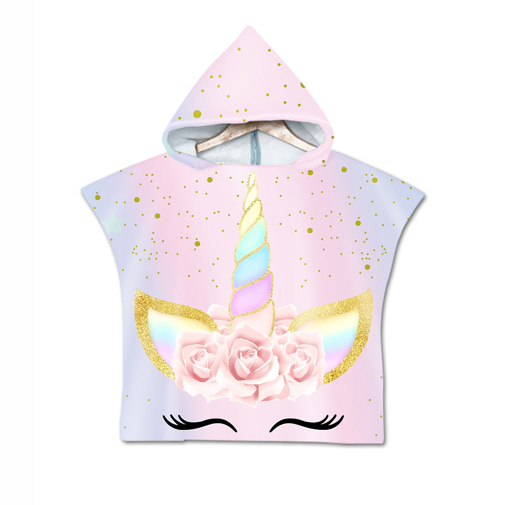 Printed hooded bath towel