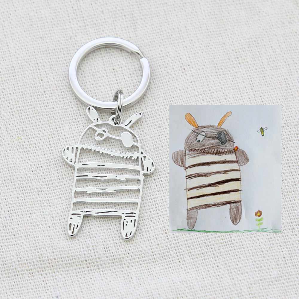 Personalized Kids Drawing Jewelry — Custom Artwork Necklace, Bracelet, Brooch, Keychain, Pendant & Stud