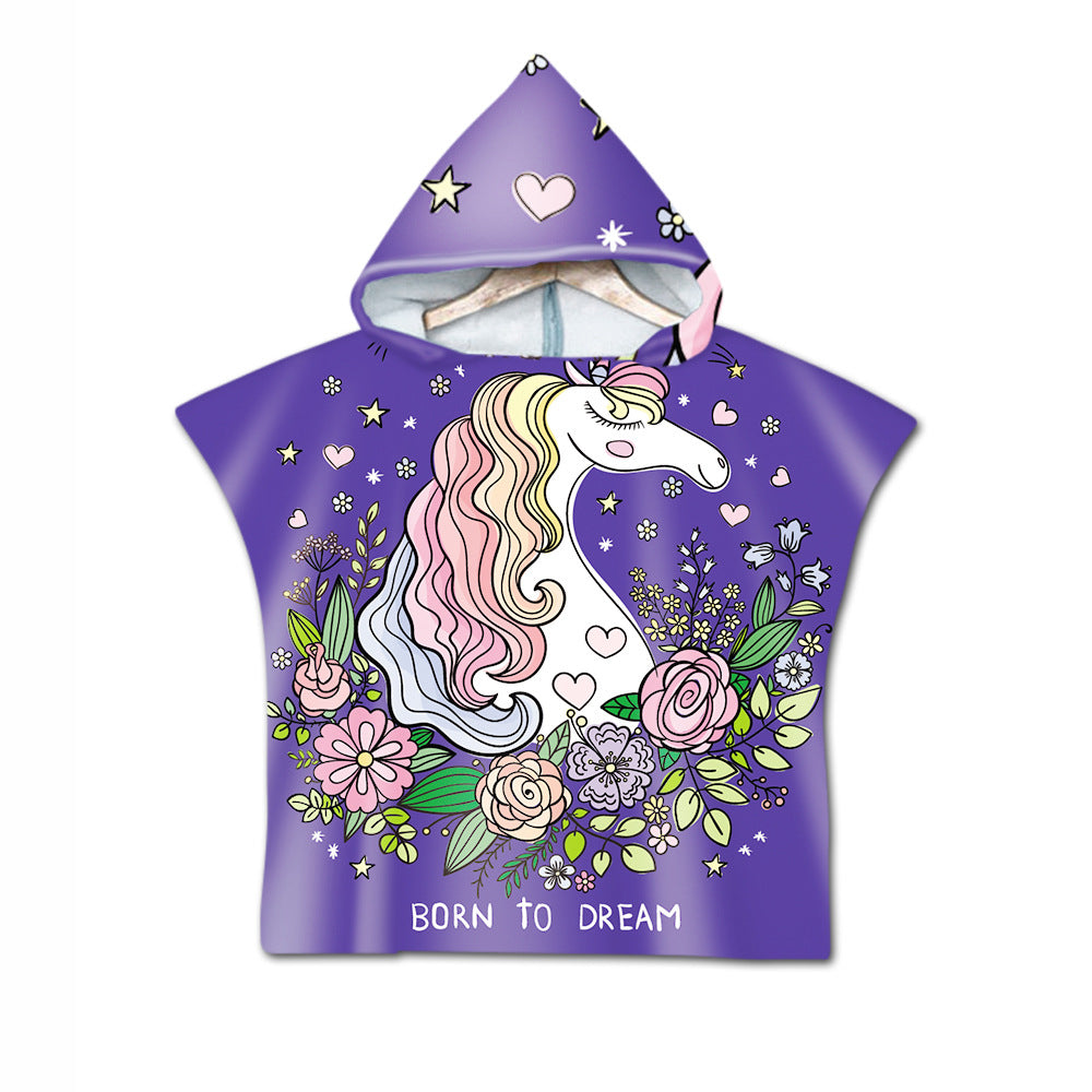 Printed hooded bath towel