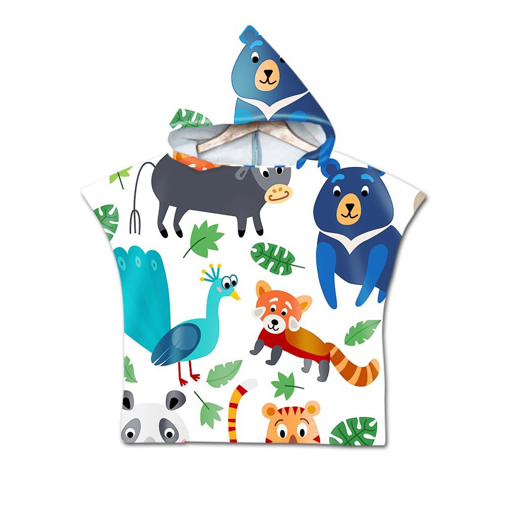 Printed hooded bath towel