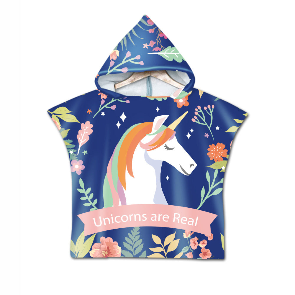 Printed hooded bath towel