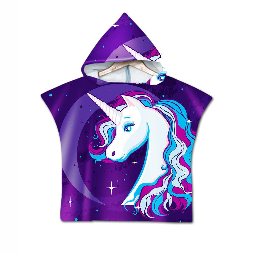 Printed hooded bath towel