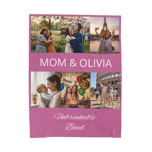 Personalized Photo Plush Blanket — “PRINT ON DEMAND ” Unbreakable Bond