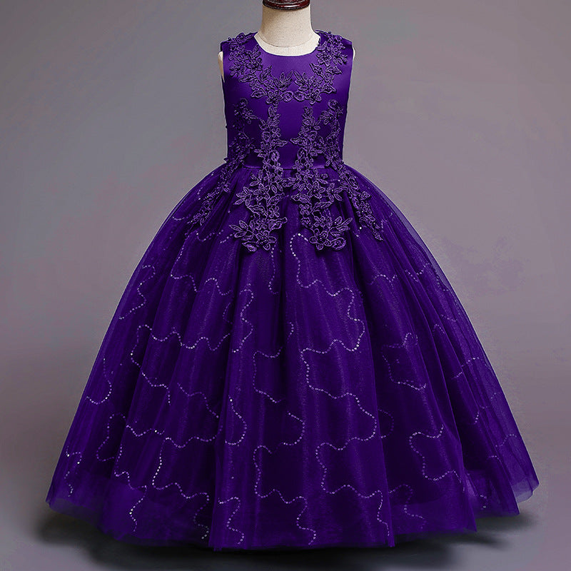 Children's Fashion Long Wedding Dress