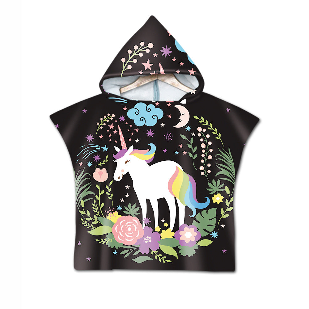 Printed hooded bath towel