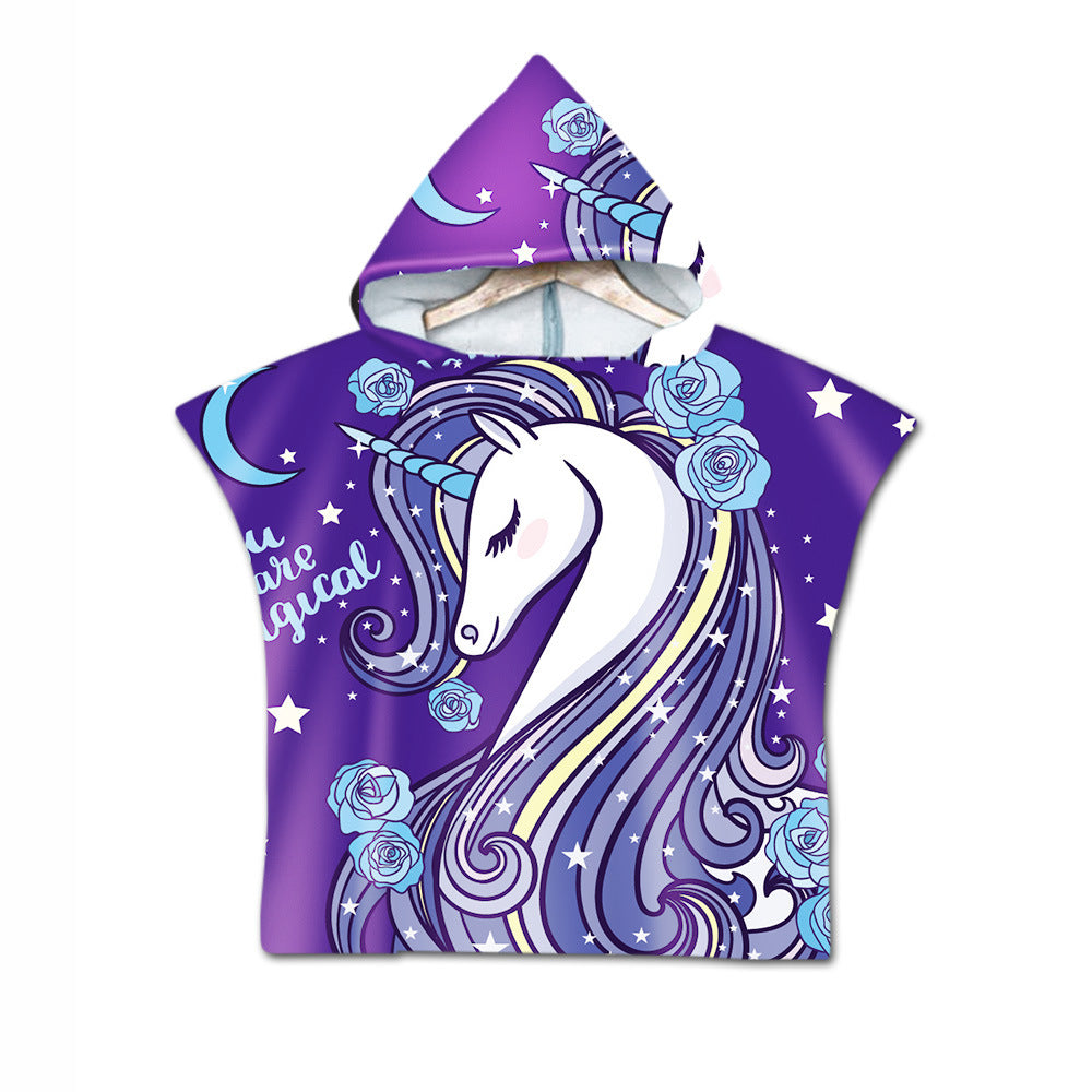 Printed hooded bath towel