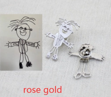 Personalized Kids Drawing Jewelry — Custom Artwork Necklace, Bracelet, Brooch, Keychain, Pendant & Stud