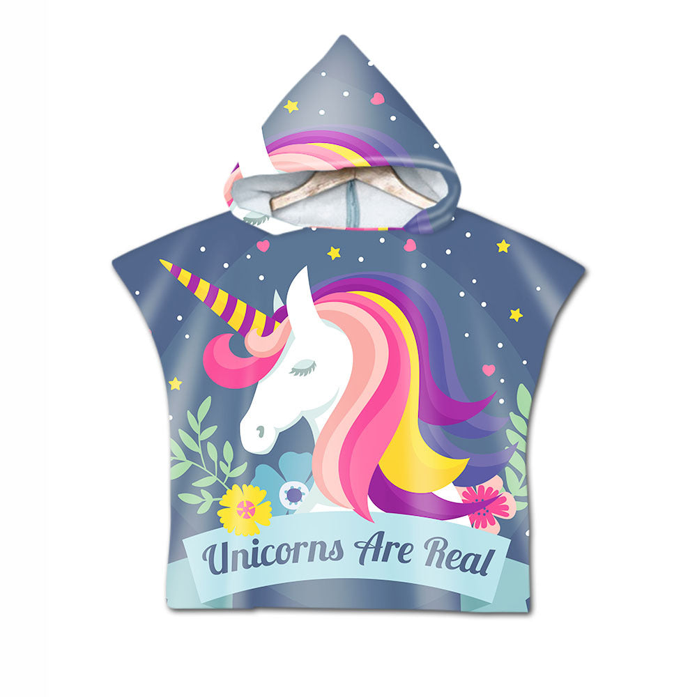 Printed hooded bath towel