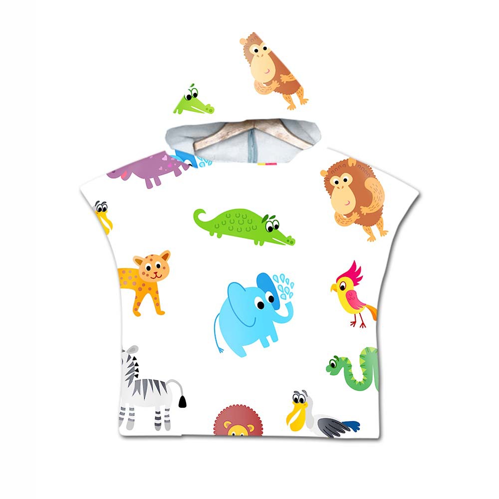 Printed hooded bath towel