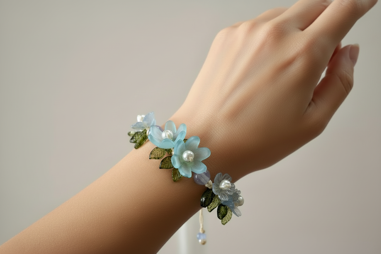 Handmade Turquoise Flower Bracelet