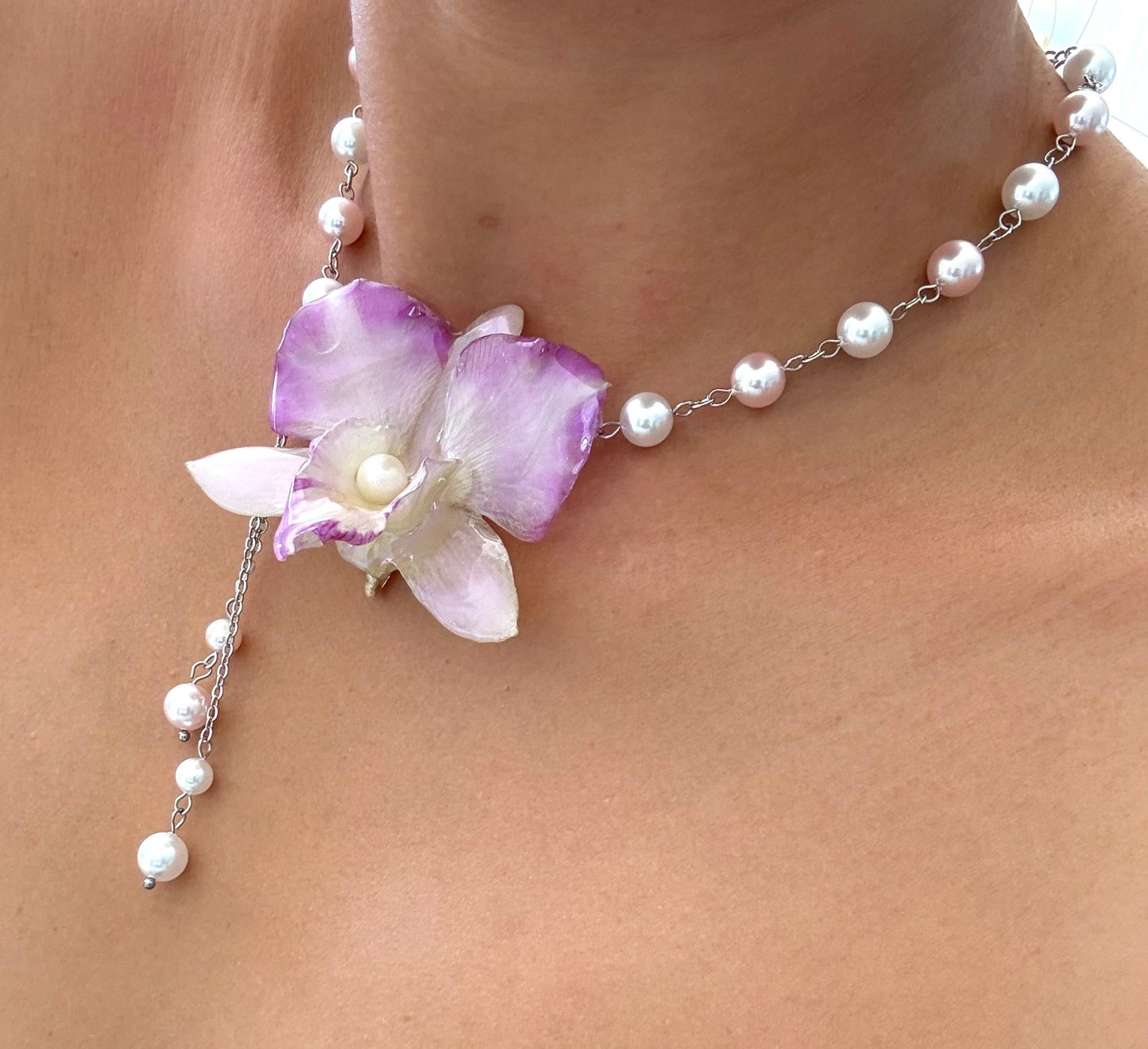 Handmade Orchid Necklace