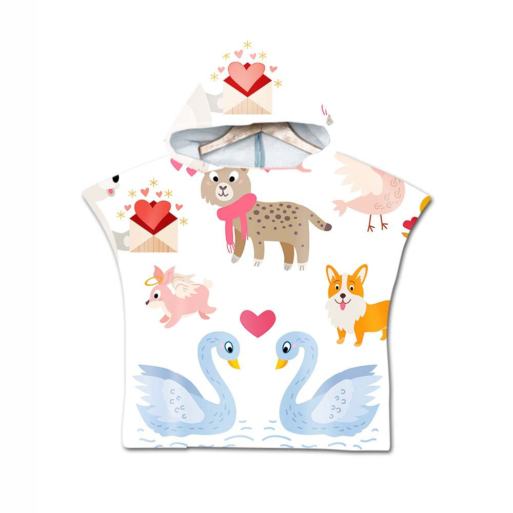 Printed hooded bath towel