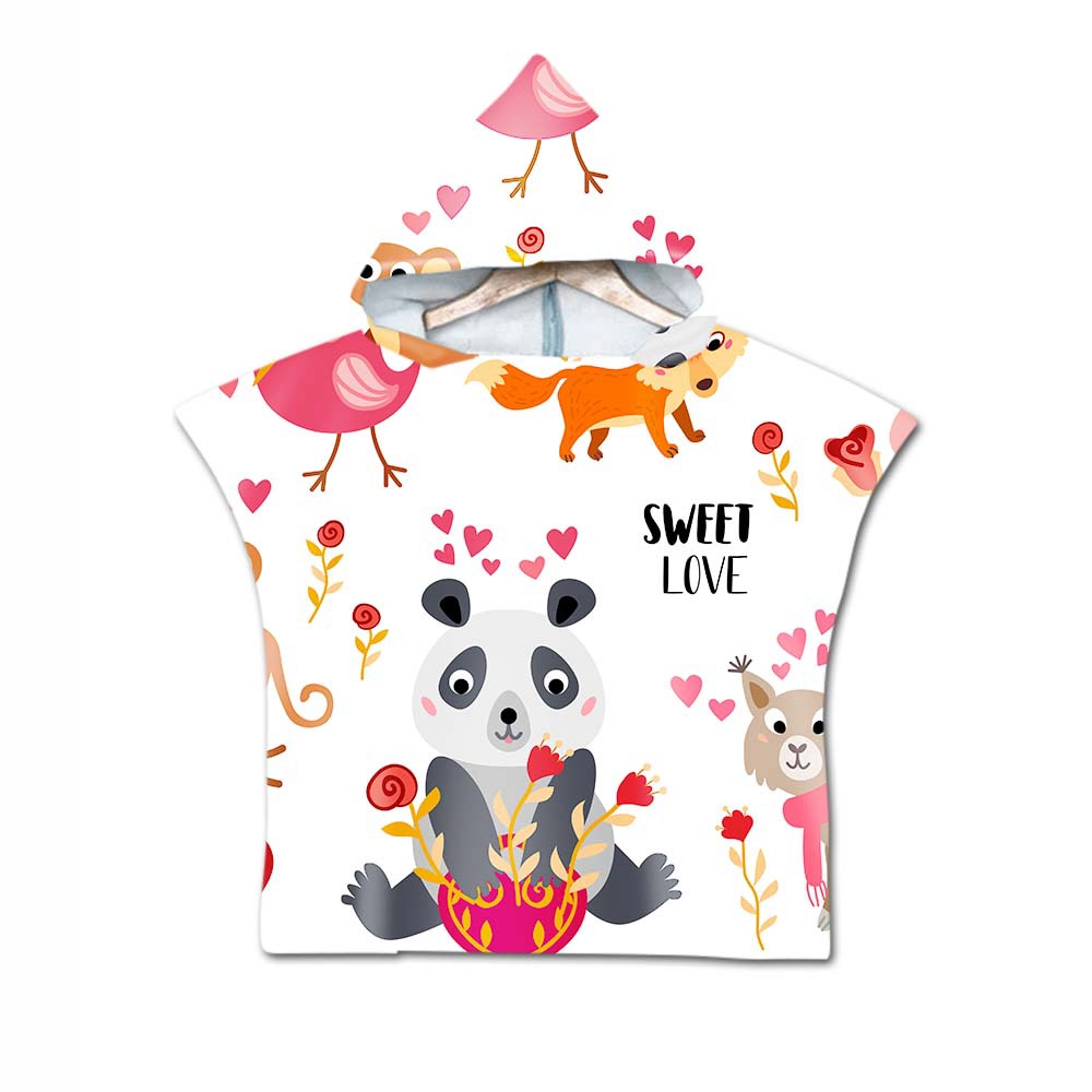 Printed hooded bath towel