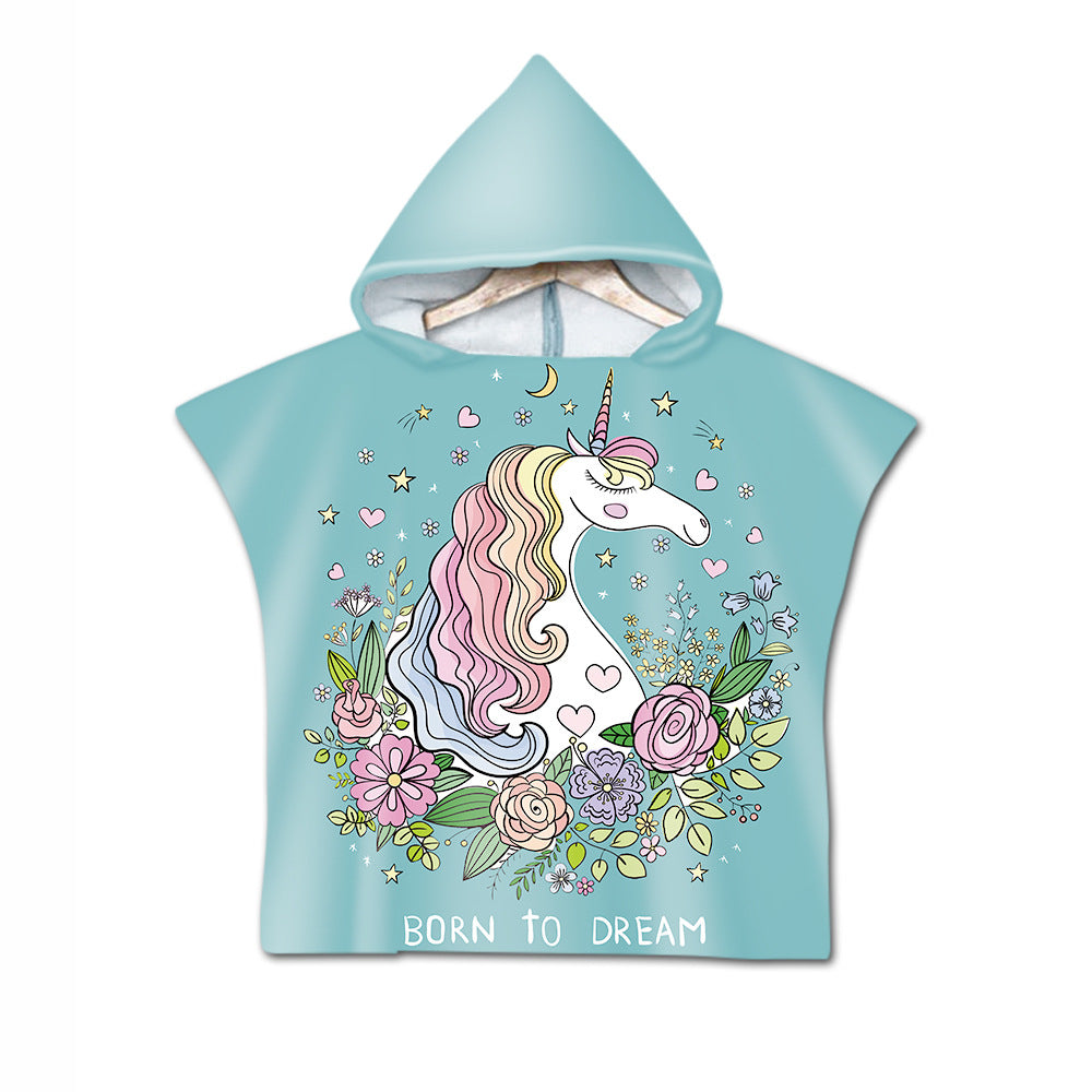 Printed hooded bath towel