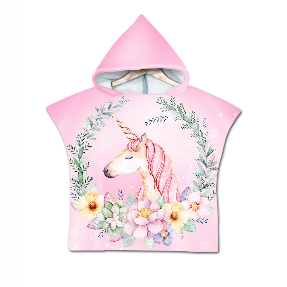 Printed hooded bath towel