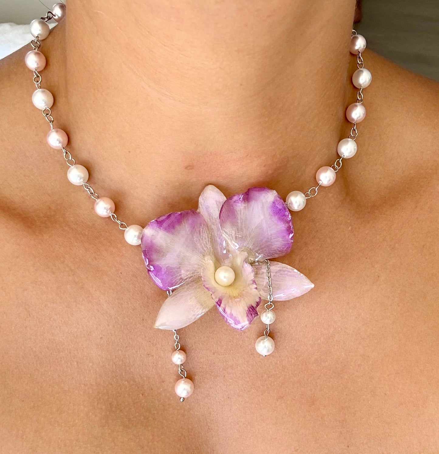 Handmade Orchid Necklace