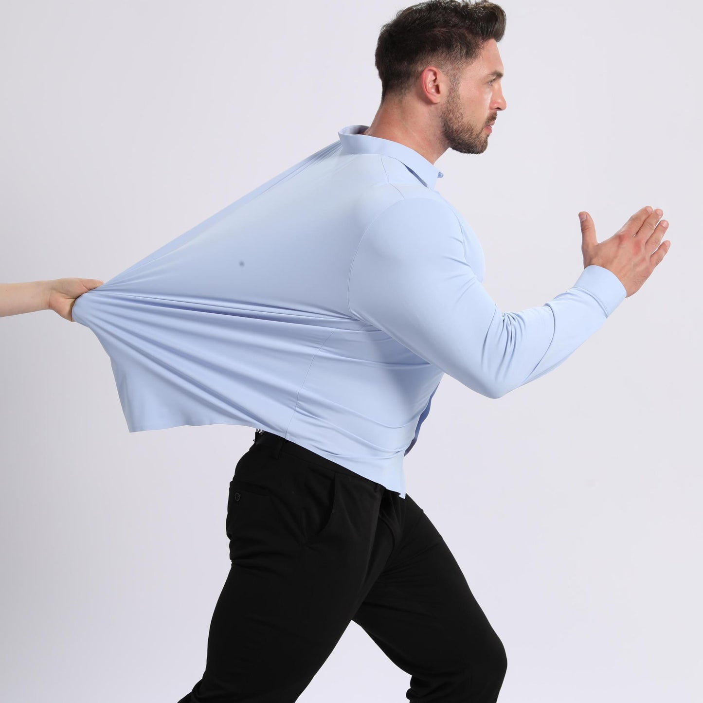 Camisa fresca de tacto sedoso y resistente a las arrugas, talla grande