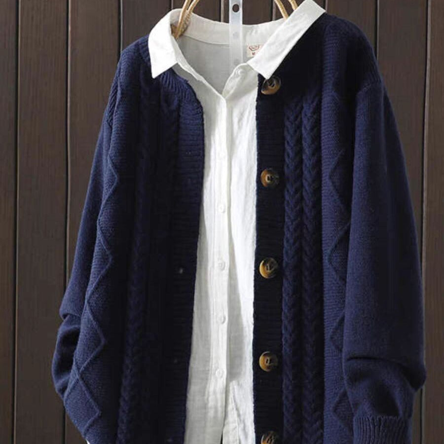 Cardigan Cable-Knit Sweater Coat For Women