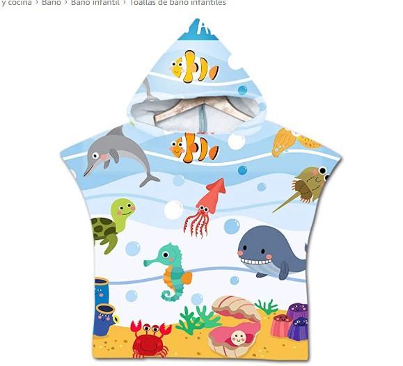Printed hooded bath towel