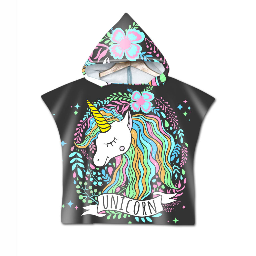 Printed hooded bath towel