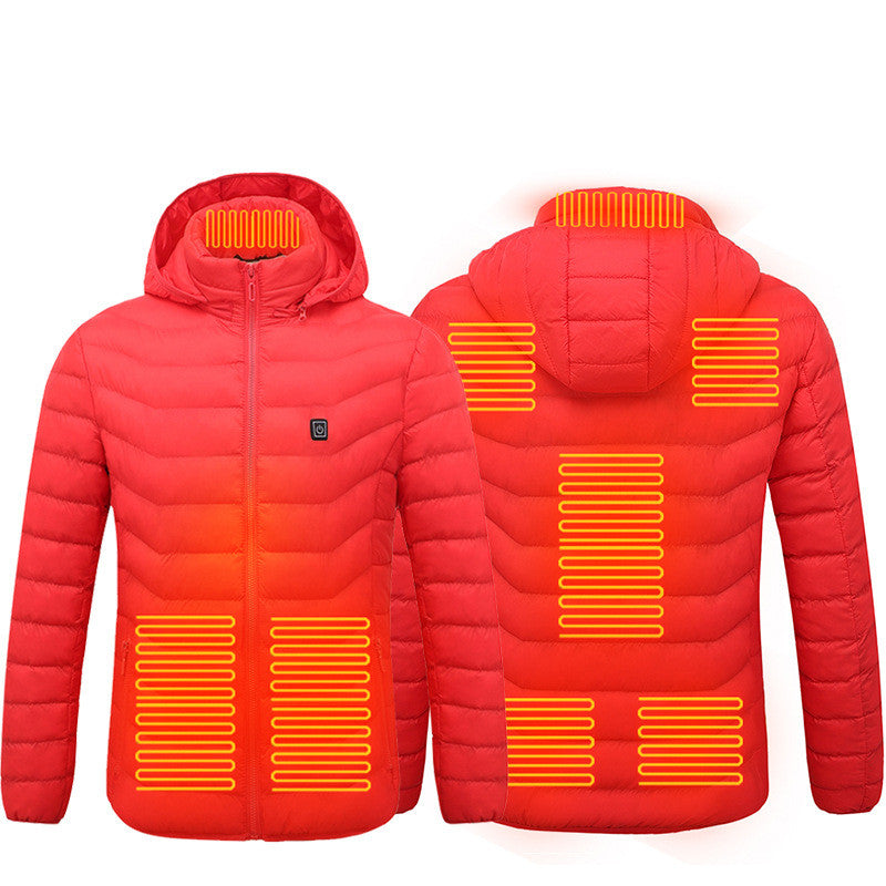 Winter Heated Jacket USB Electric Cotton Coat Zip-up Heater Thermal Clothing Heating Vest For Men